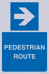 PEDESTRIAN ROUTE - right arrow